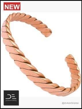 Hand Forged High Gauge Pure Copper Bracelet - One Size